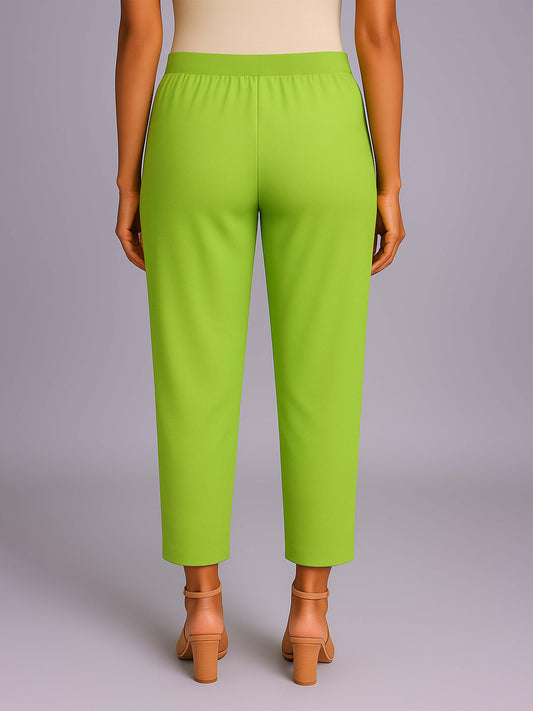 Parrot Green Women's Solid Cotton Lycra Kurti Pant