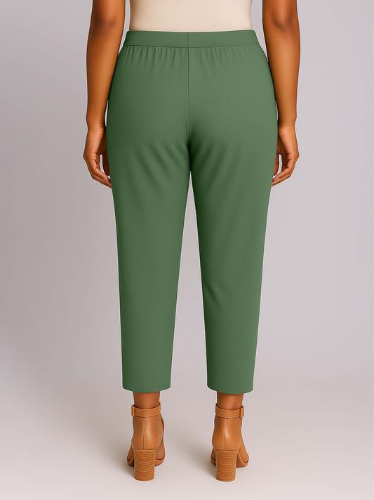 Paradise Green Women's Solid Cotton Lycra Kurti Pant