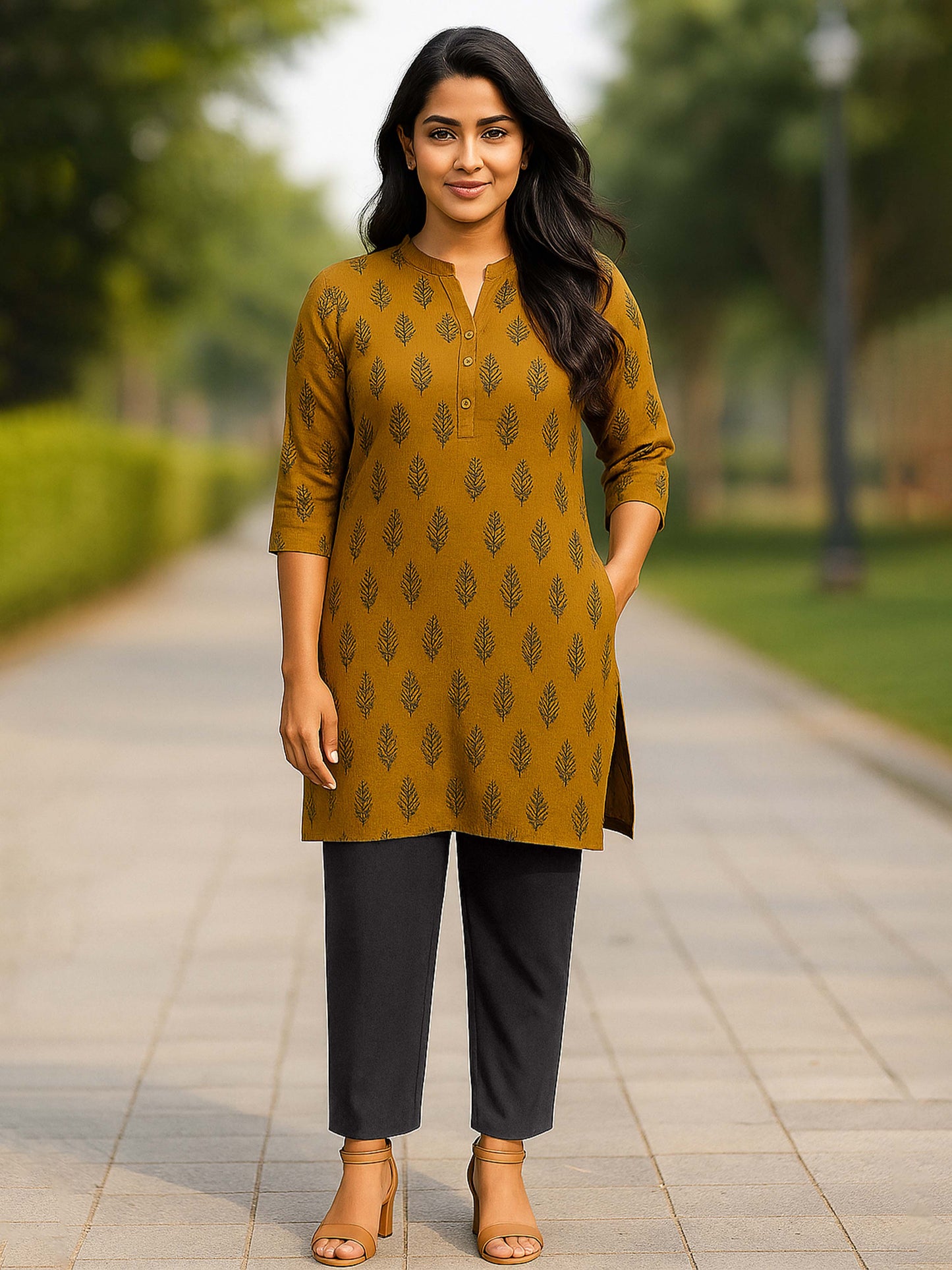 Charcoal Women's Solid Cotton Lycra Kurti Pant
