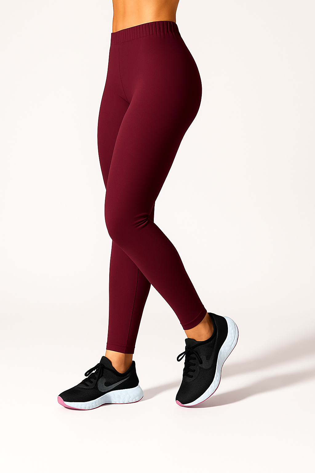Wine Women's Ankle Length Stretchable Cotton Lycra Leggings