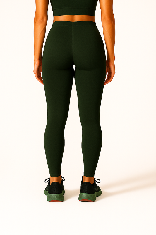 Dark Olive Women's Ankle Length Stretchable Cotton Lycra Leggings