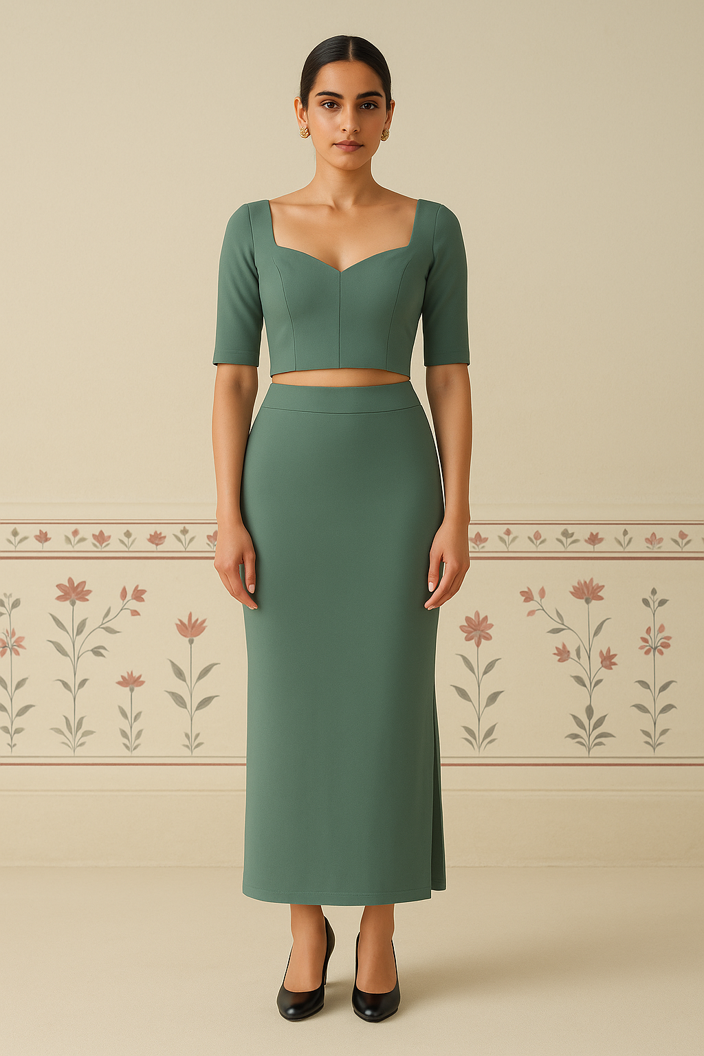 Steel Green Women's Solid Shapewear