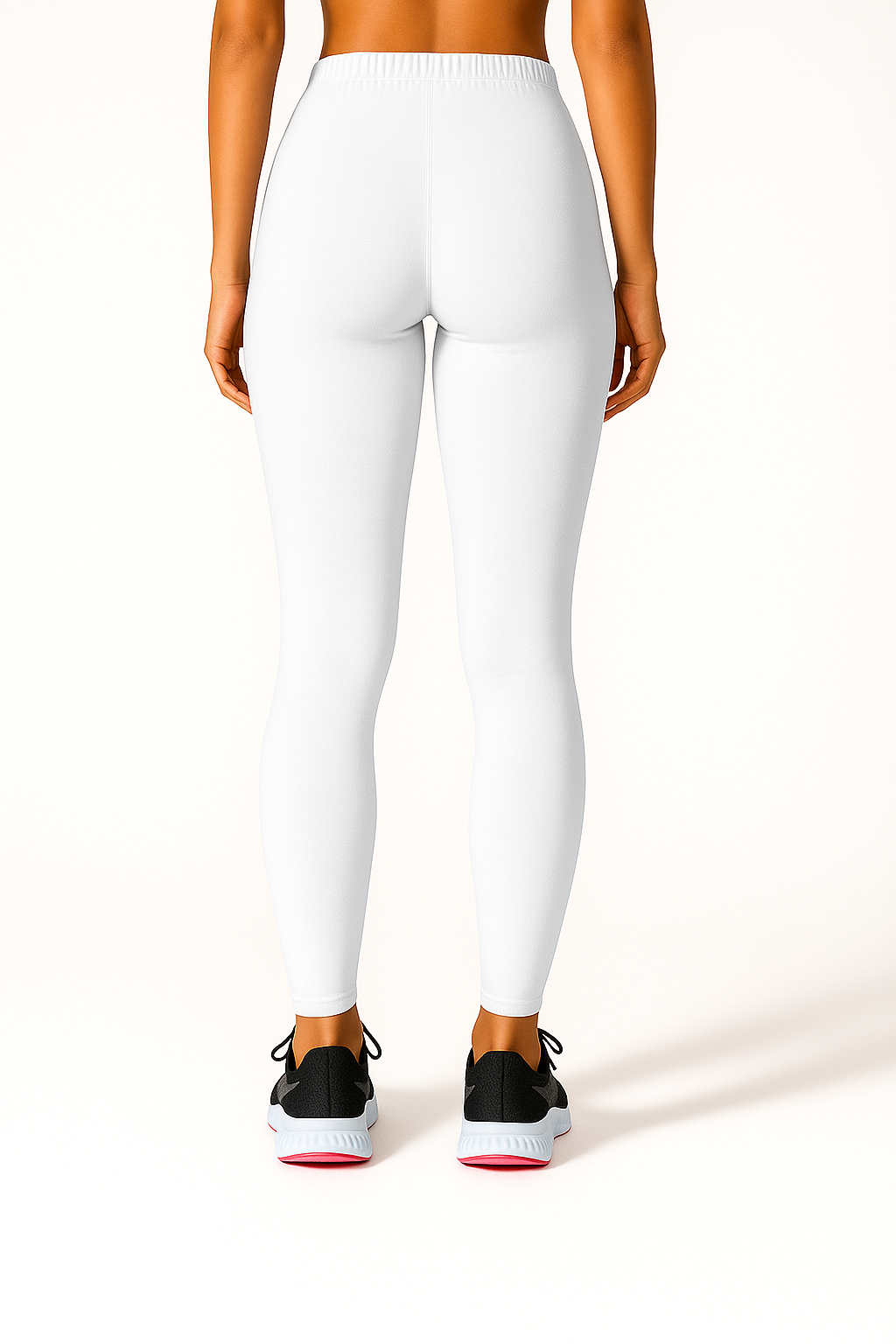 White Women's Ankle Length Stretchable Cotton Lycra Leggings