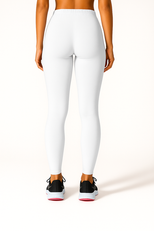 White Women's Ankle Length Stretchable Cotton Lycra Leggings