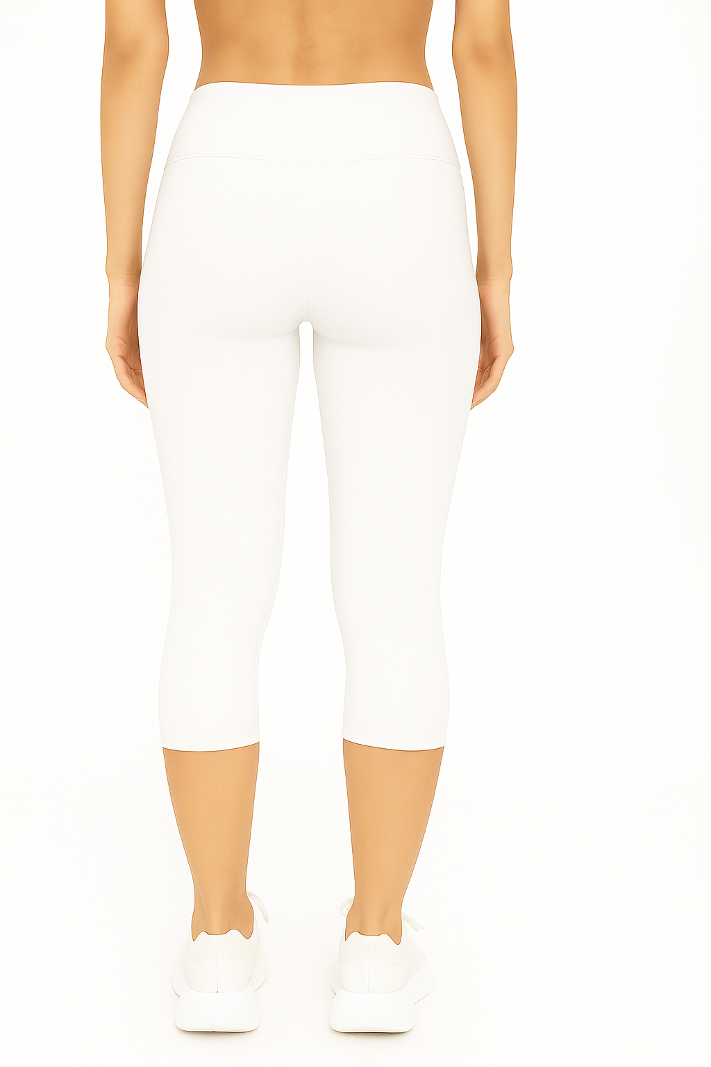 White Women's Solid Capri pant