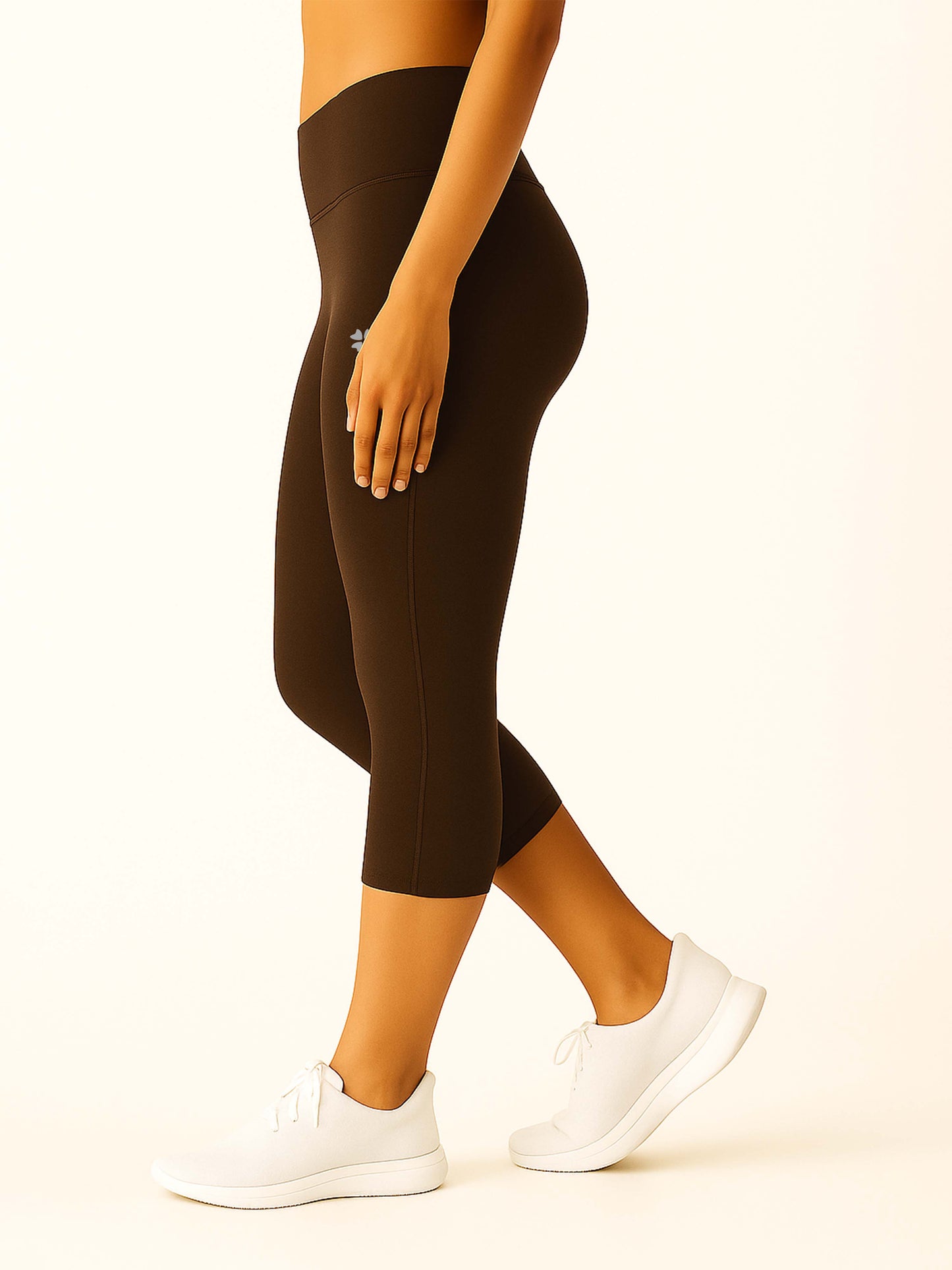Dark Brown Women's Solid Capri pant
