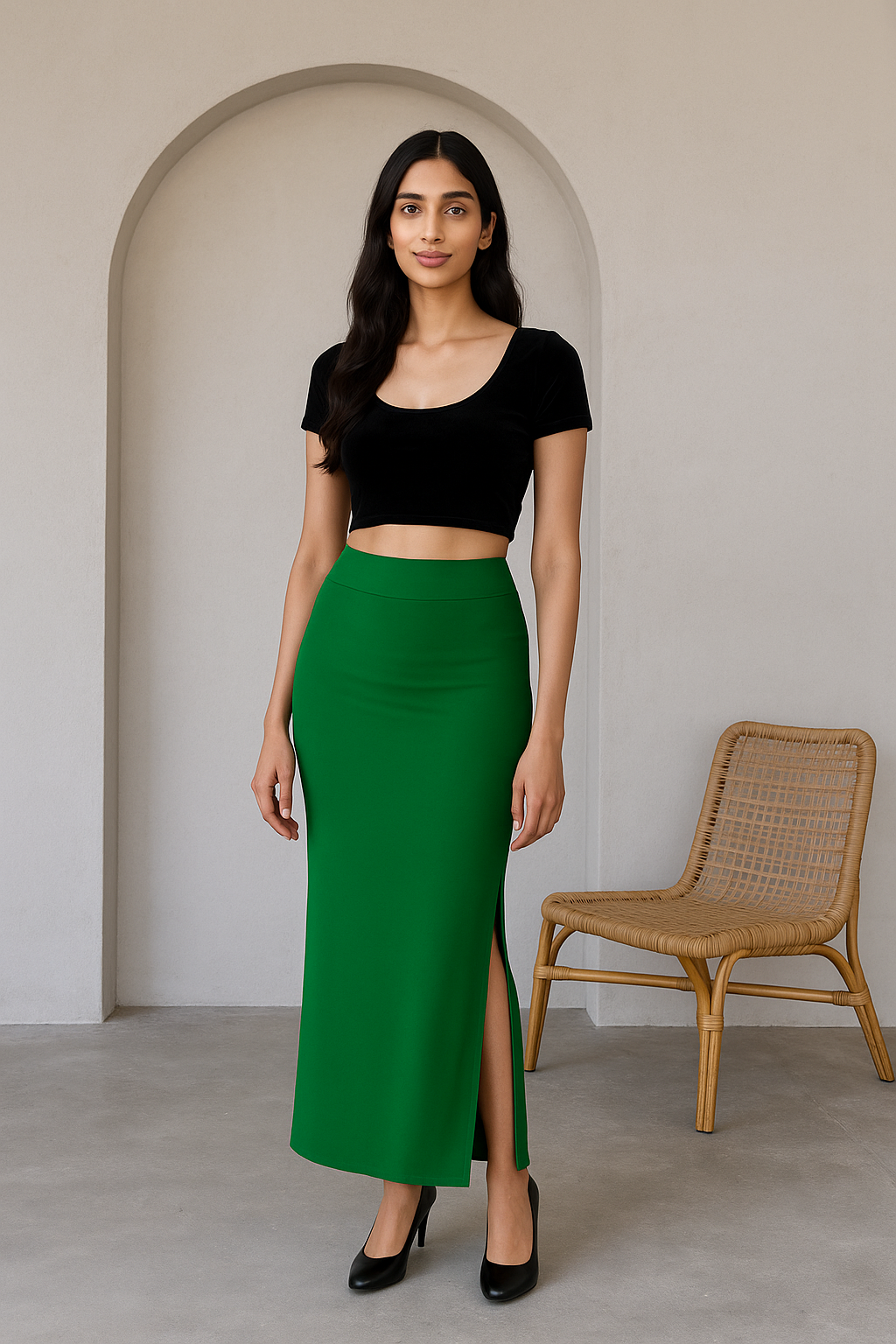 Forest Green Women's Solid Shapewear