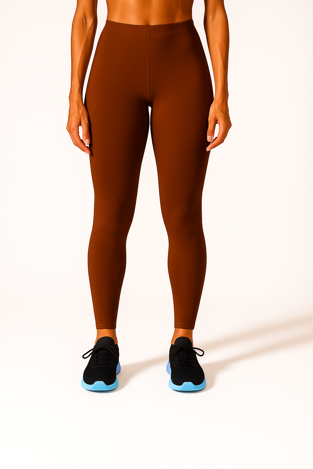 Leather Brown Women's Ankle Length Stretchable Cotton Lycra Leggings