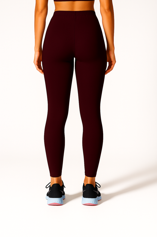 Dark Maroon Women's Ankle Length Stretchable Cotton Lycra Leggings