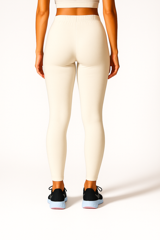 Off White Women's Ankle Length Stretchable Cotton Lycra Leggings