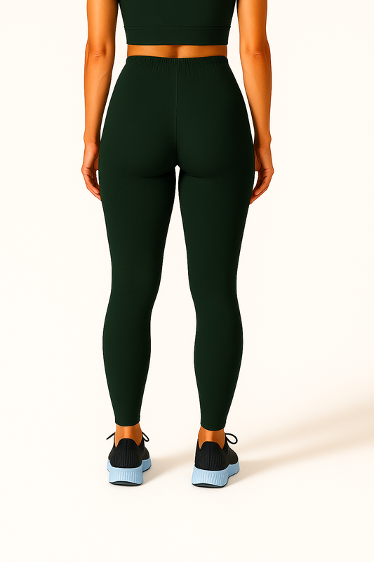 Bottle Green Women's Ankle Length Stretchable Cotton Lycra Leggings