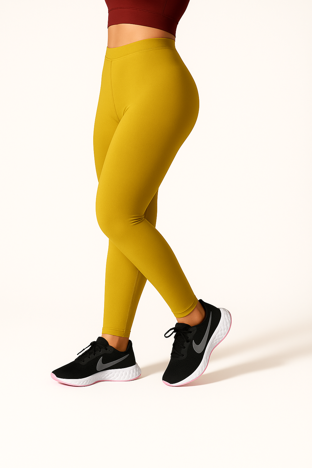 Oil Yellow Women's Ankle Length Stretchable Cotton Lycra Leggings