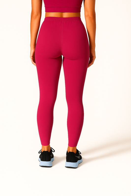 Bright Pink Women's Ankle Length Stretchable Cotton Lycra Leggings