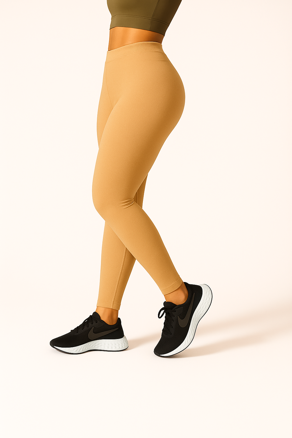 Sahara Tan Women's Ankle Length Stretchable Cotton Lycra Leggings