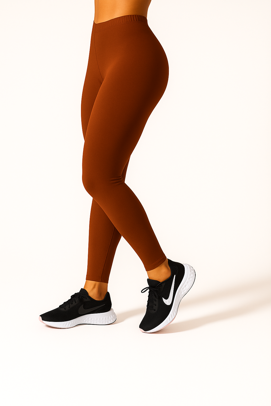 Leather Brown Women's Ankle Length Stretchable Cotton Lycra Leggings