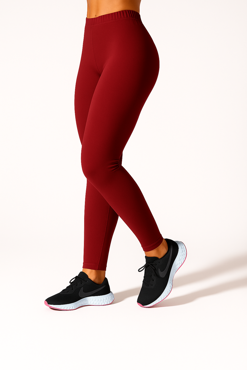 Light Maroon Women's Ankle Length Stretchable Cotton Lycra Leggings