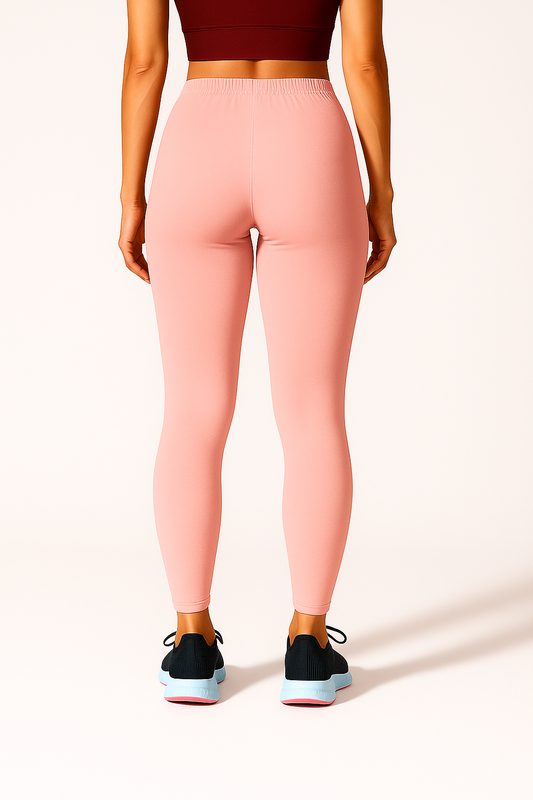 Baby Pink Women's Ankle Length Stretchable Cotton Lycra Leggings