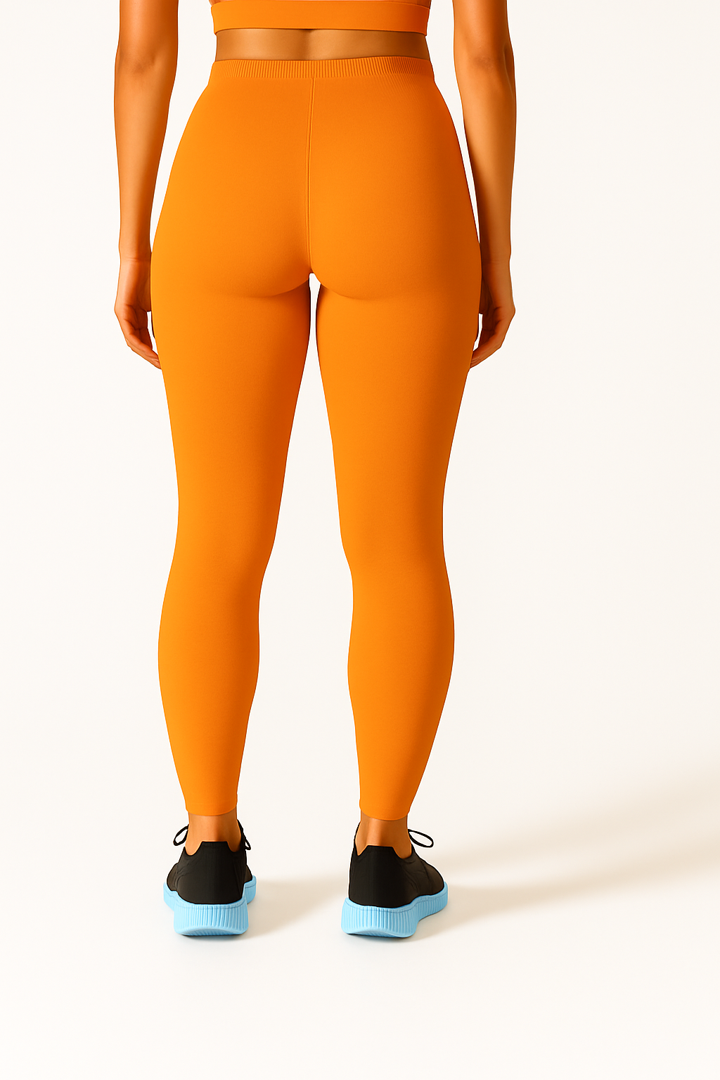 Bright Orange Women's Ankle Length Stretchable Cotton Lycra Leggings
