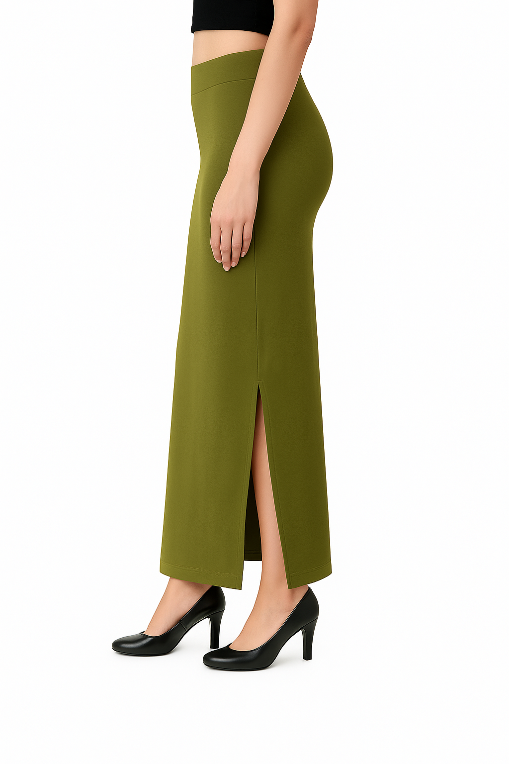 Olive Green Women's Solid Shapewear