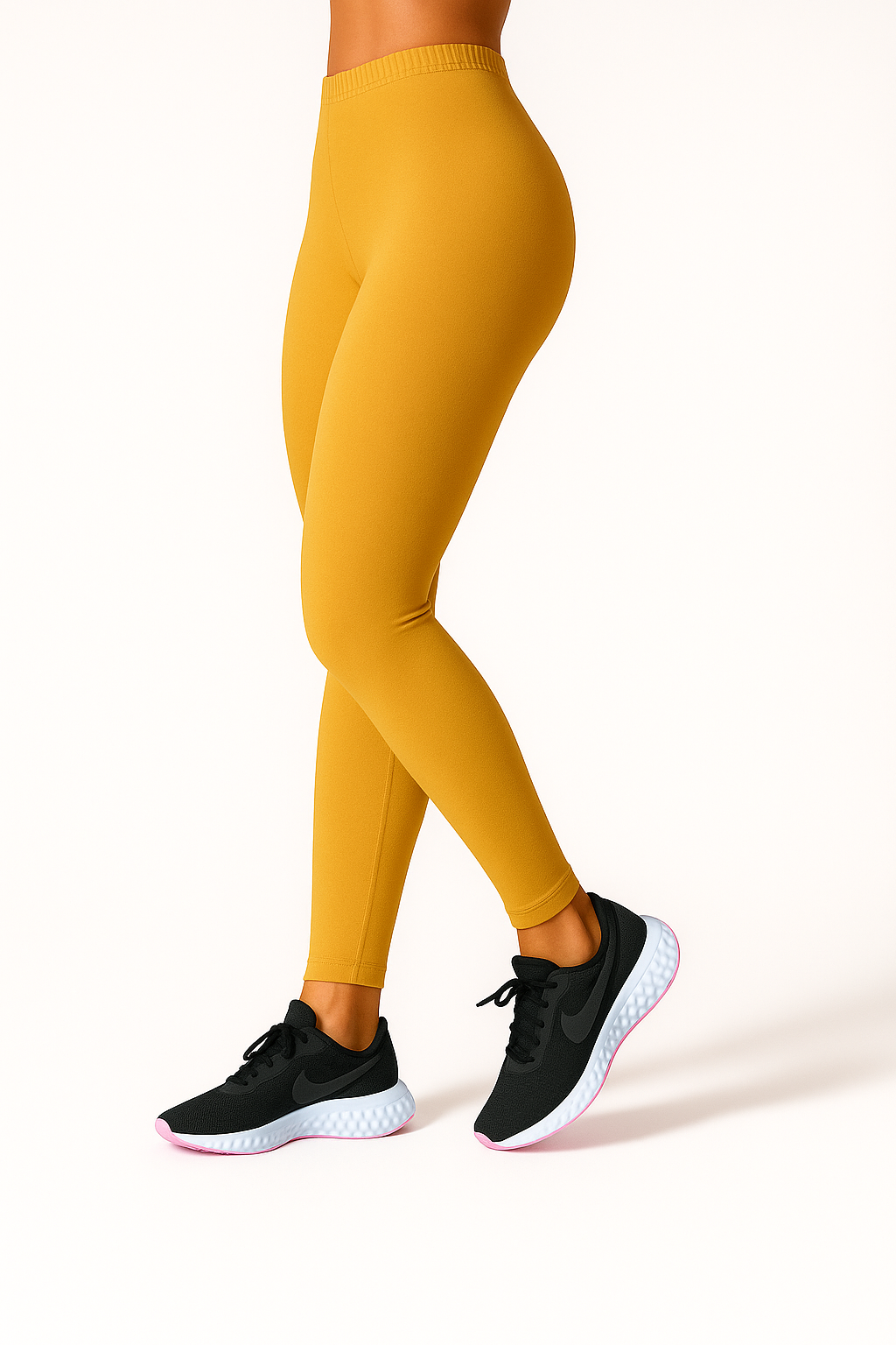 Light Mustard Women's Ankle Length Stretchable Cotton Lycra Leggings