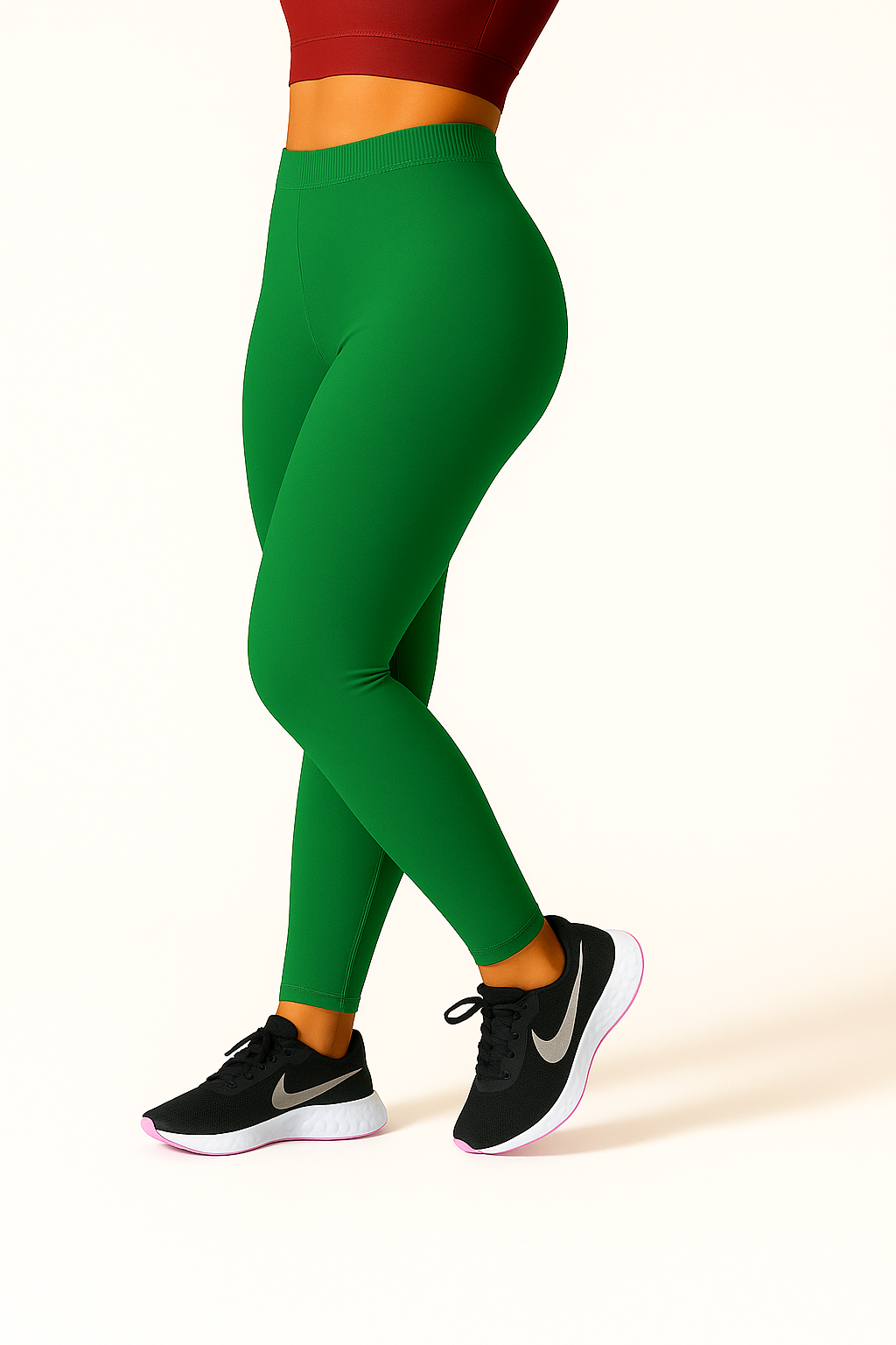 Shamrock Green Women's Ankle Length Stretchable Cotton Lycra Leggings