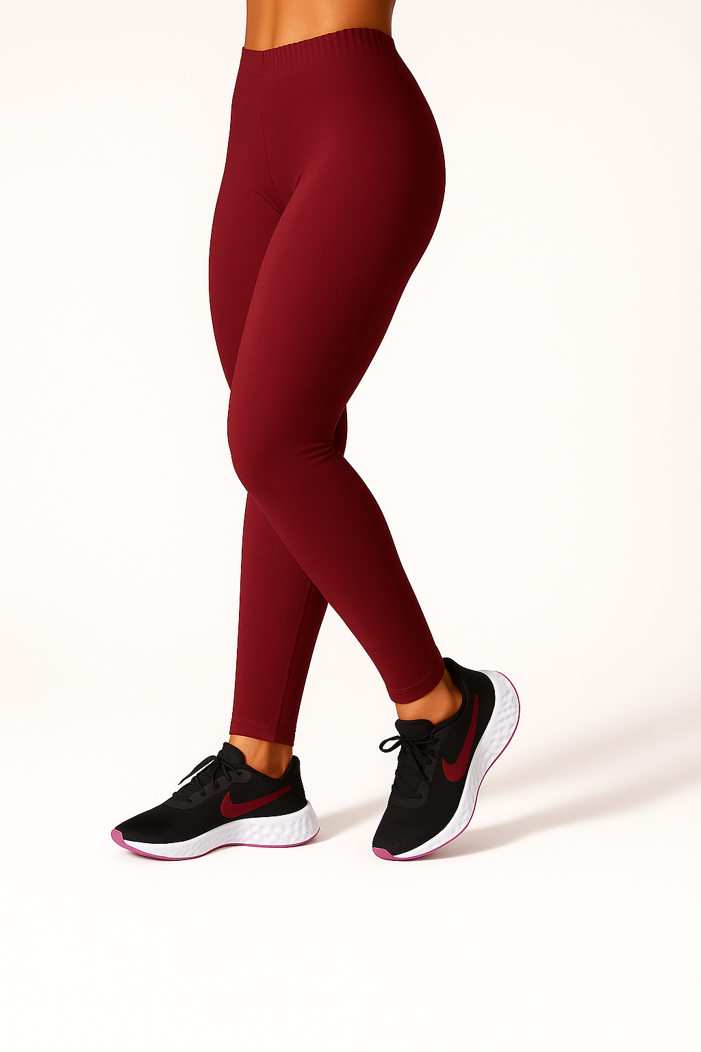 Maroon Women's Ankle Length Stretchable Cotton Lycra Leggings