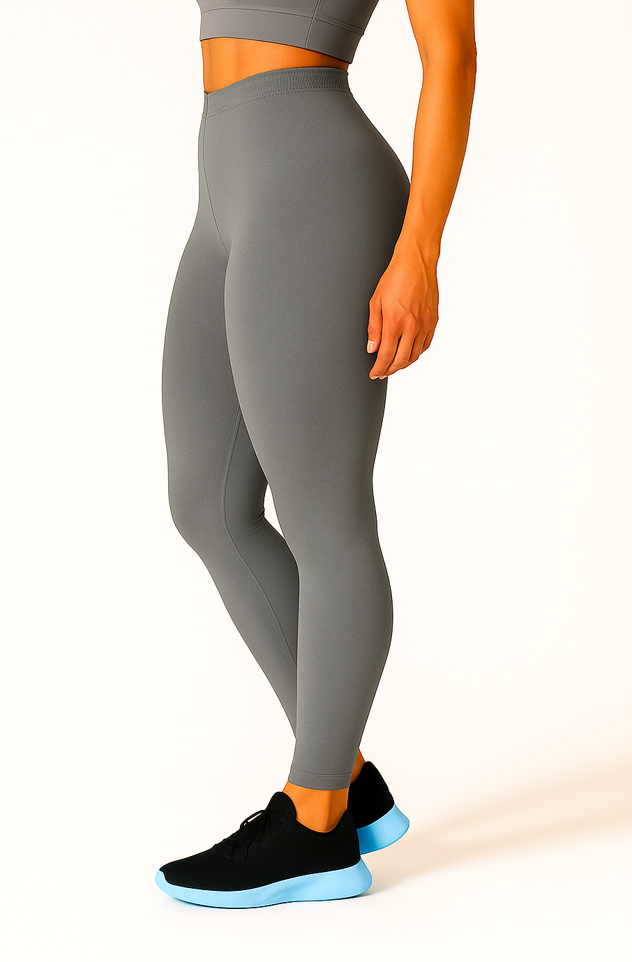 Steel Grey Women's Ankle Length Stretchable Cotton Lycra Leggings
