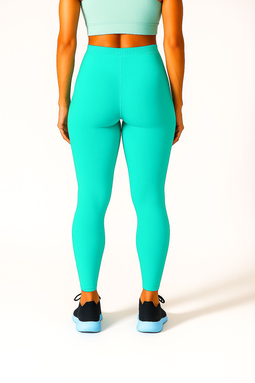 Aqua Green Women's Ankle Length Stretchable Cotton Lycra Leggings