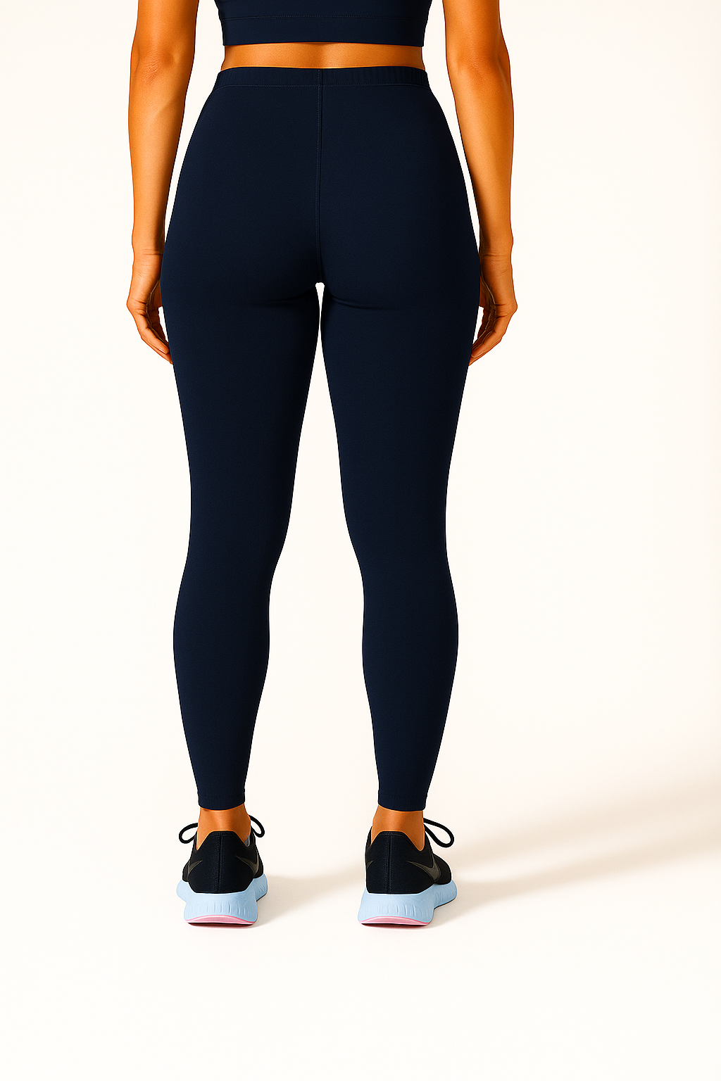 Navy Women's Ankle Length Stretchable Cotton Lycra Leggings