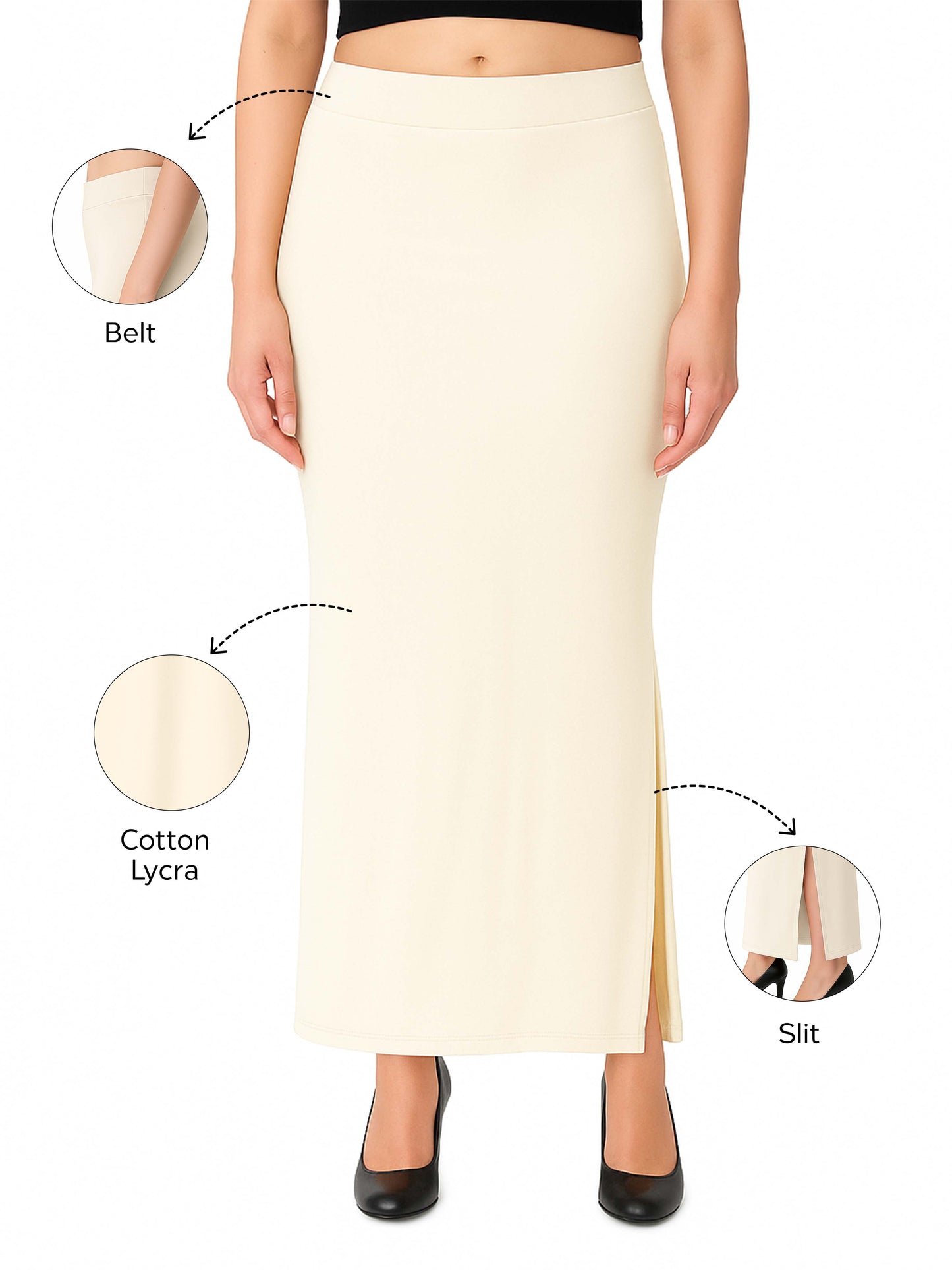 Cream Women's Solid Shapewear