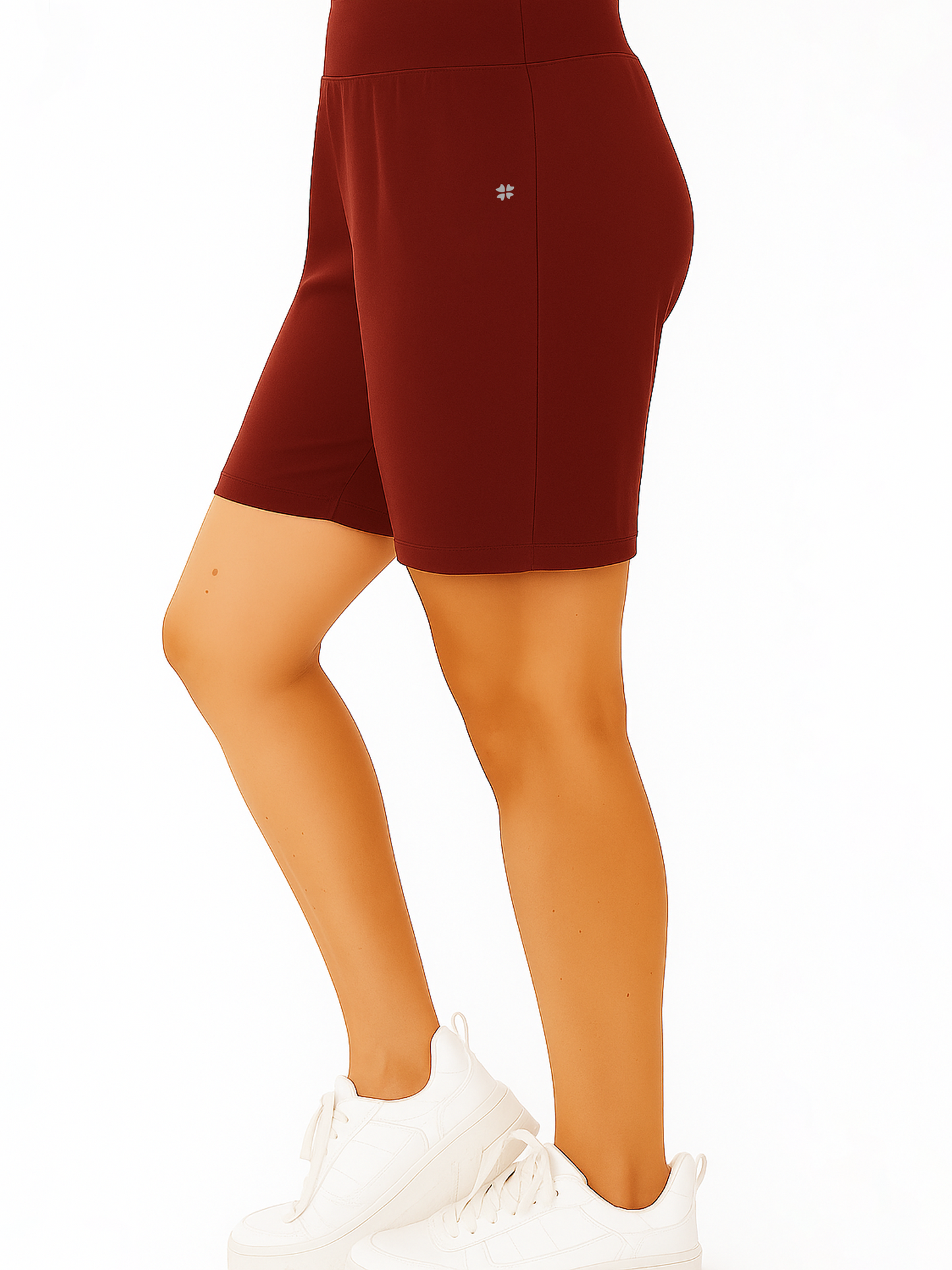 Maroon Women's Solid Regular Fit Lycra Shorts