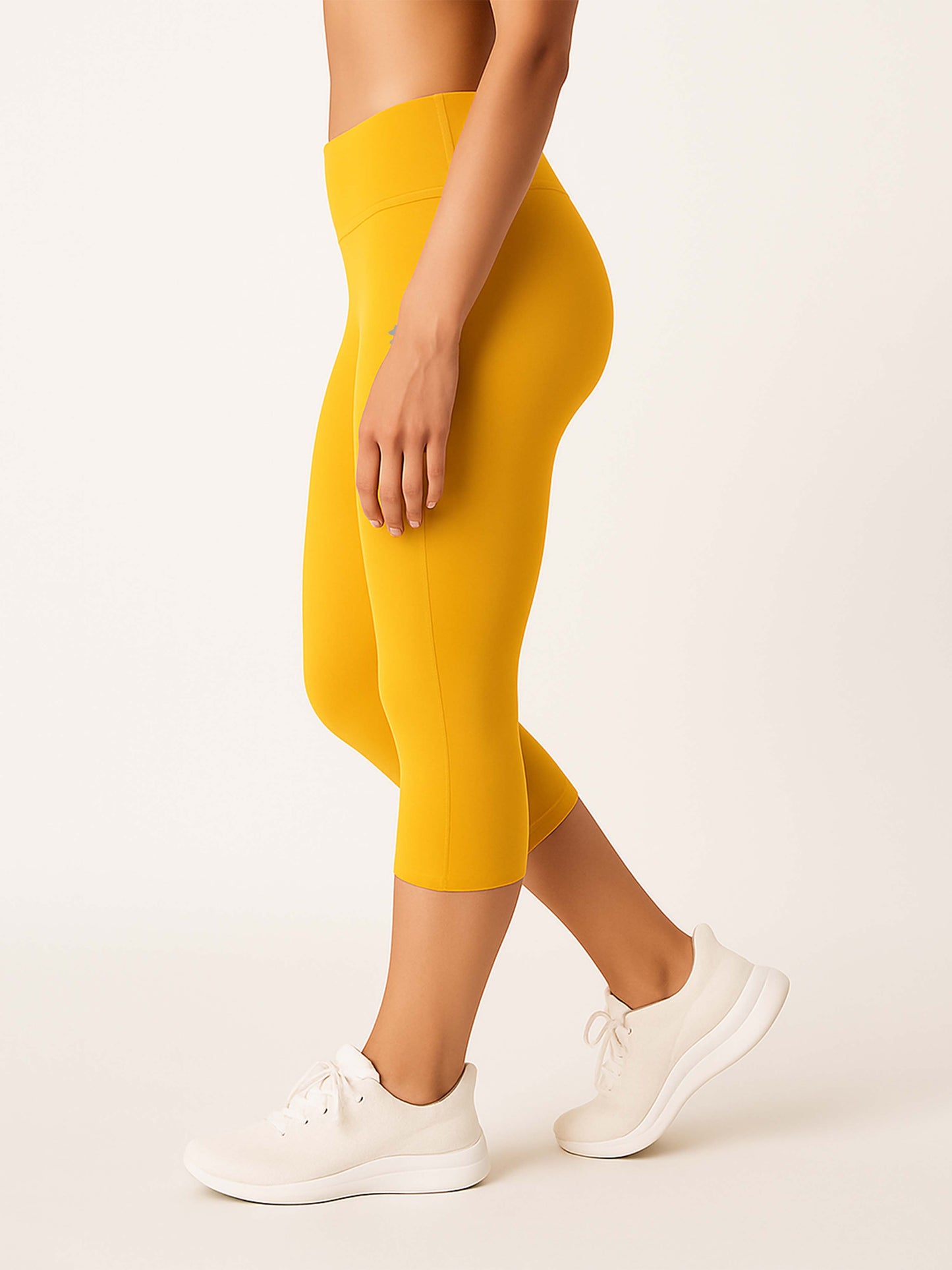 Light Mustard Women's Solid Capri pant