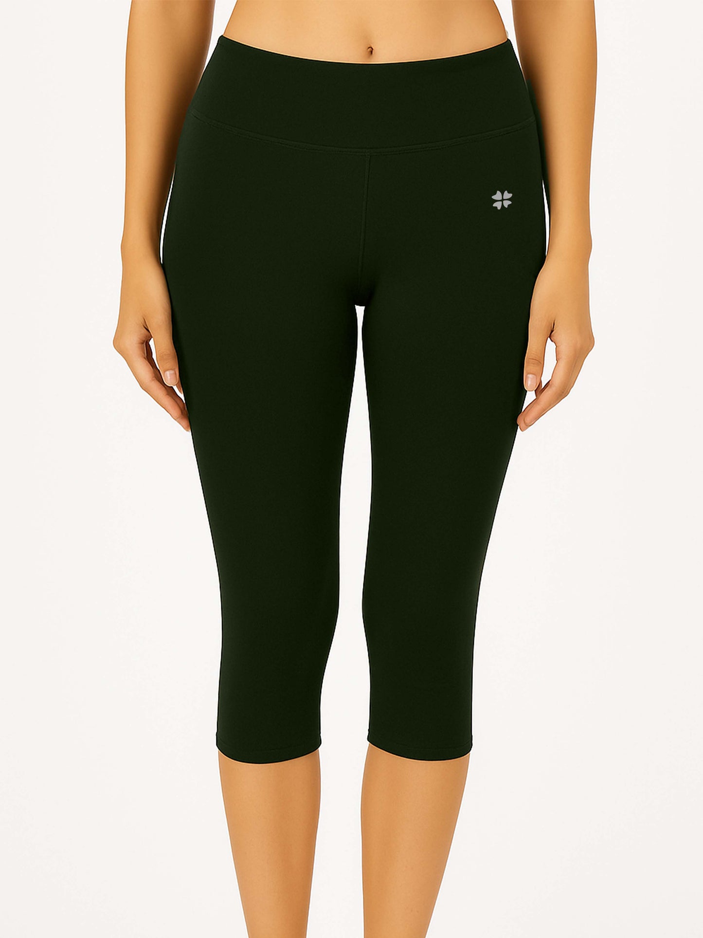 Olive Green Women's Solid Capri pant