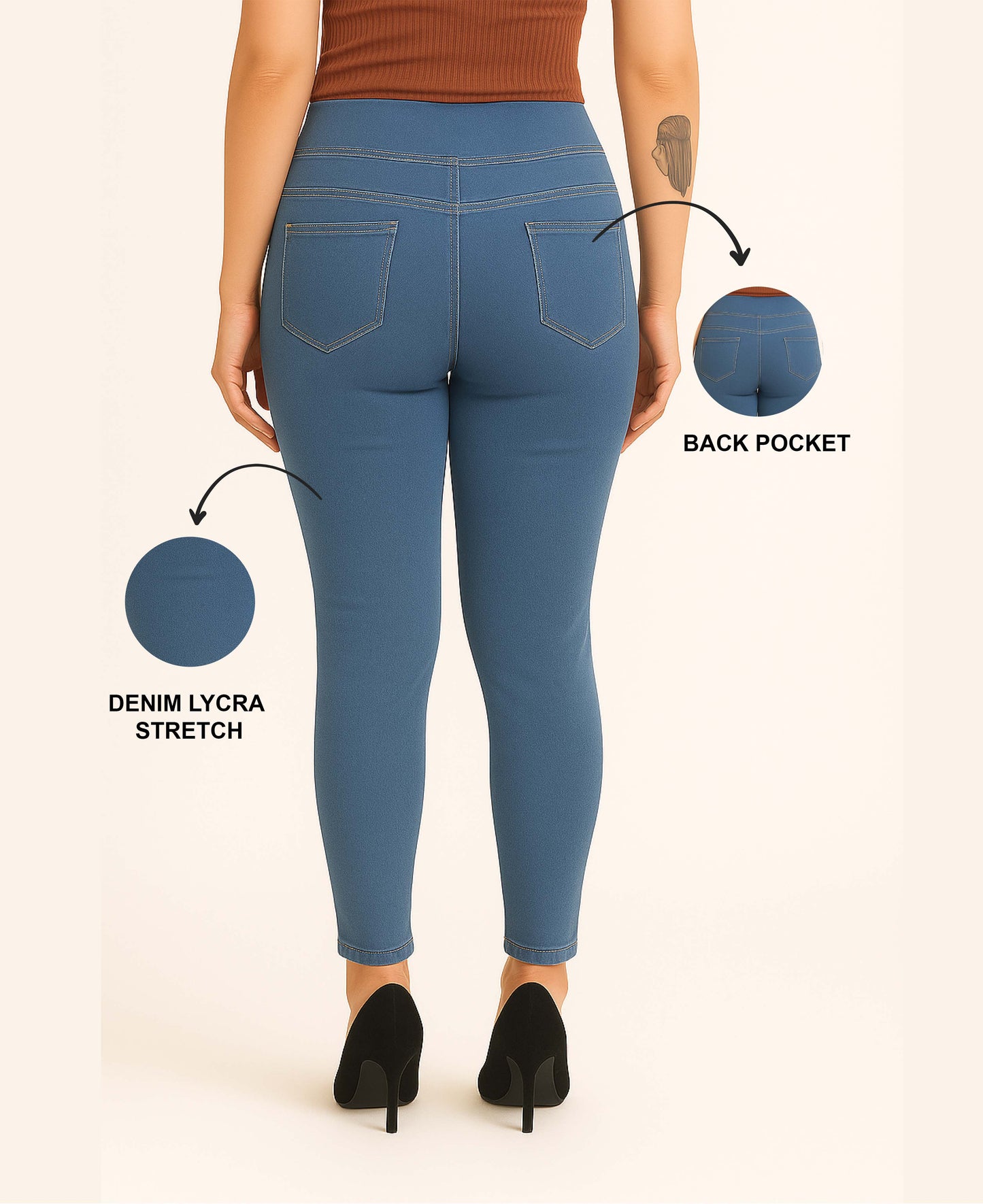 Dx Women High-Rise Broad Belt Jeggings