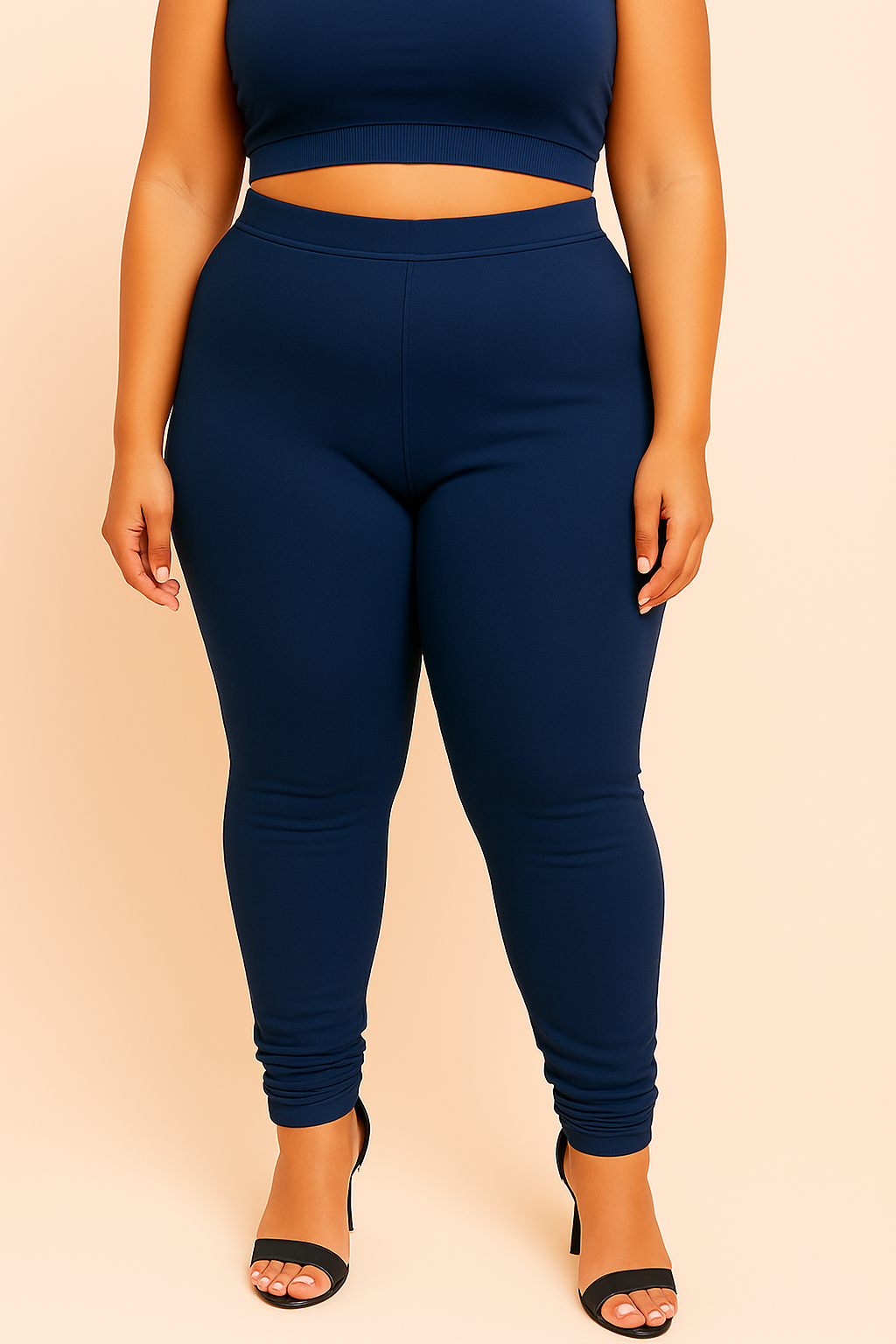 Olympian Blue Women's Plus Size Solid Churidar Legging