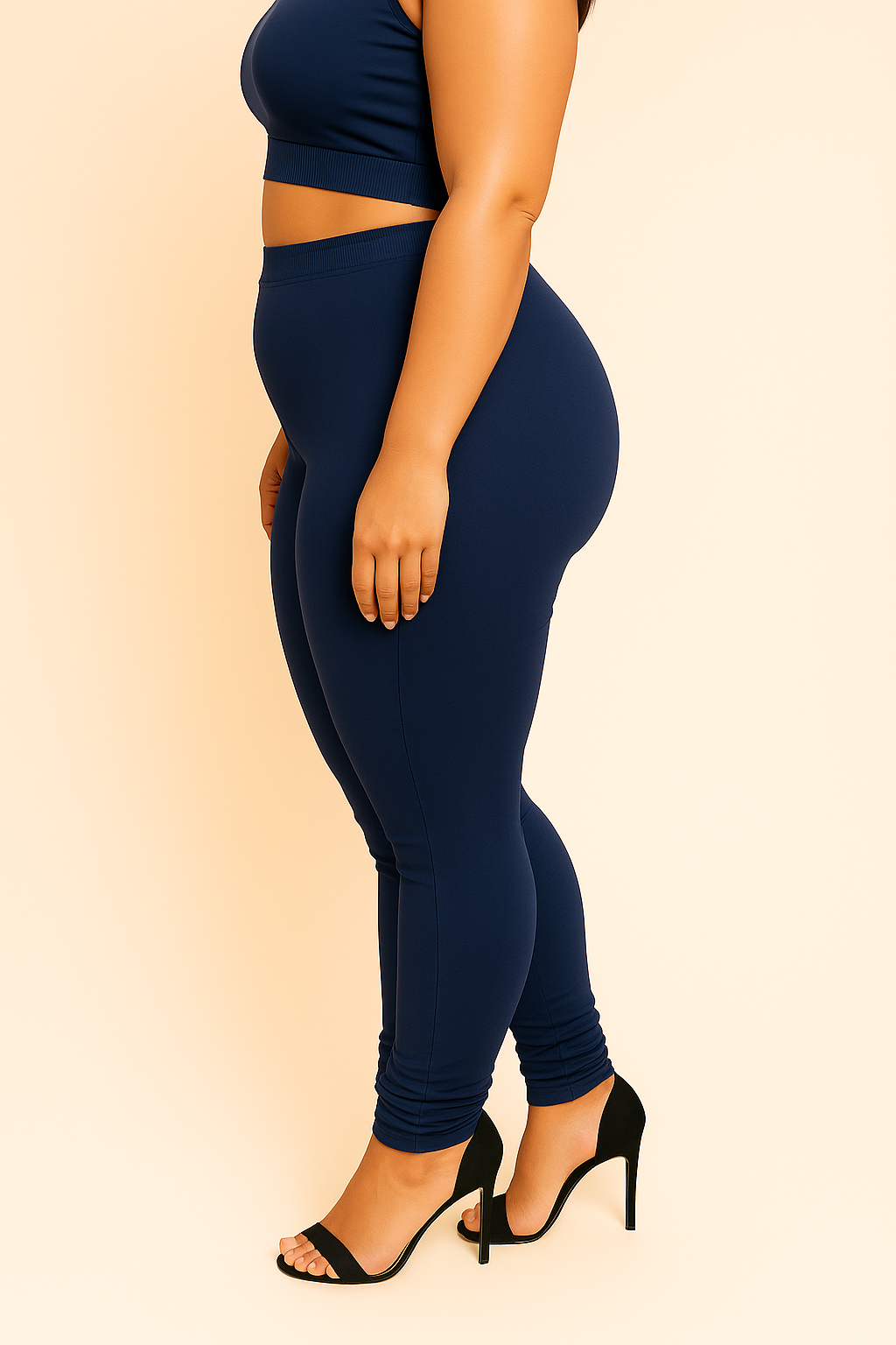 Olympian Blue Women's Plus Size Solid Churidar Legging