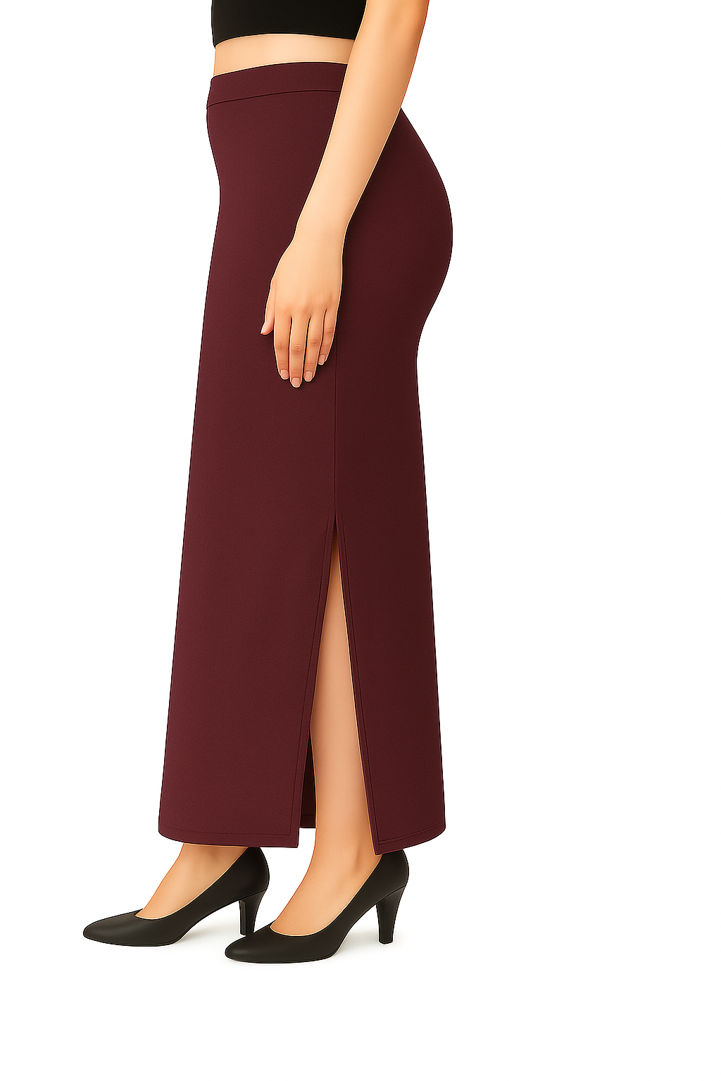Dark Wine Women's Solid Shapewear