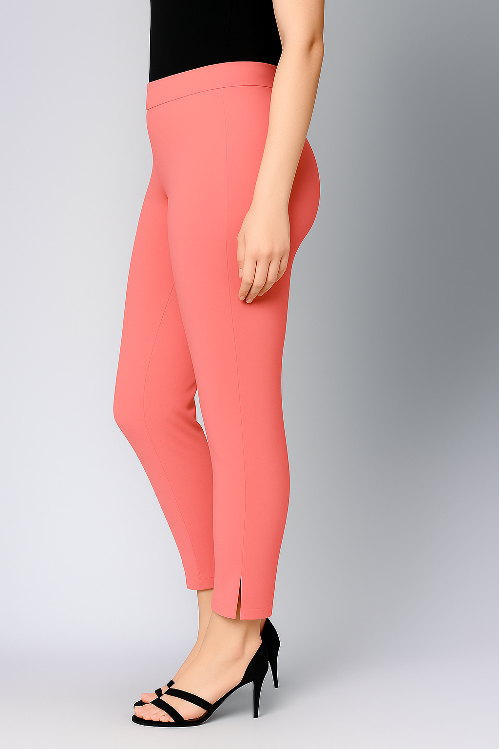 Light Cherry Women's Cotton Lycra Solid Straight Pant
