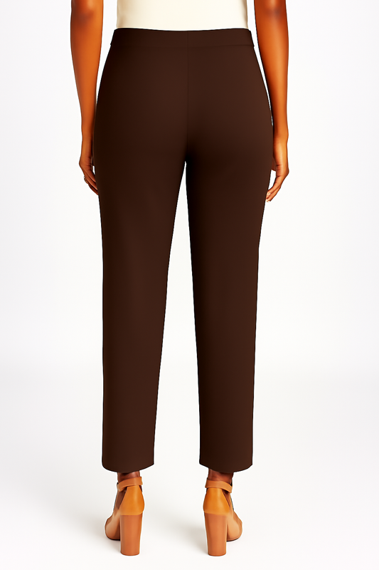 Deep Brown Women's Solid Cotton Lycra Kurti Pant