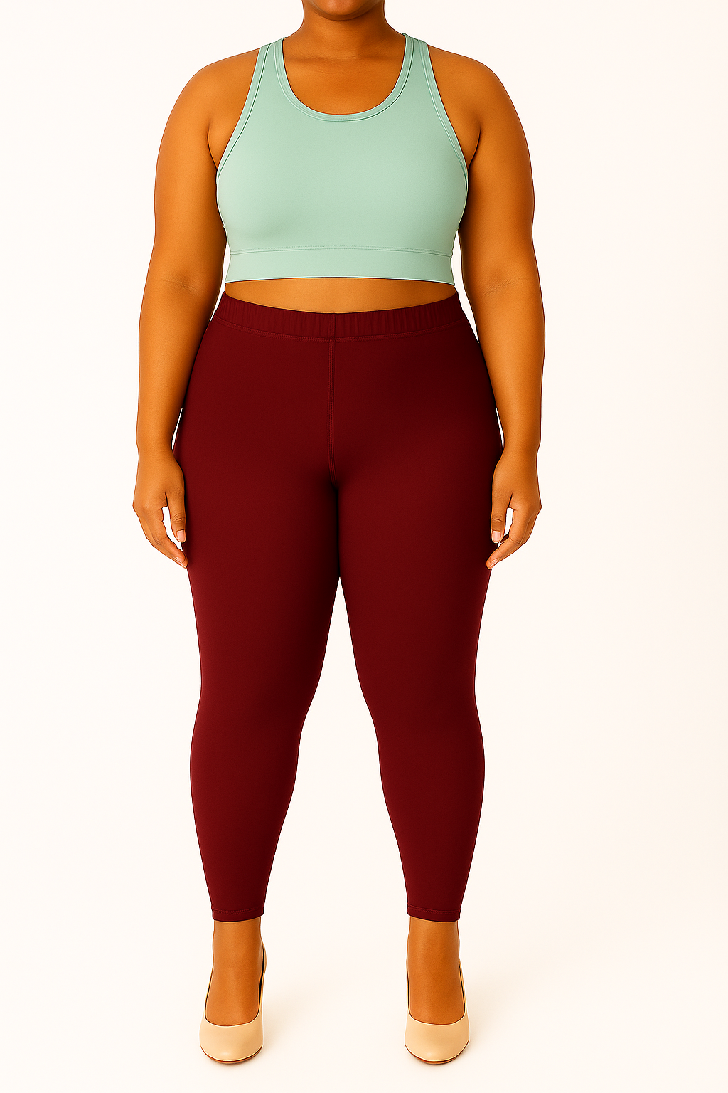 Maroon Women's Ankle Length Plus Size Stretchable Cotton Lycra Leggings