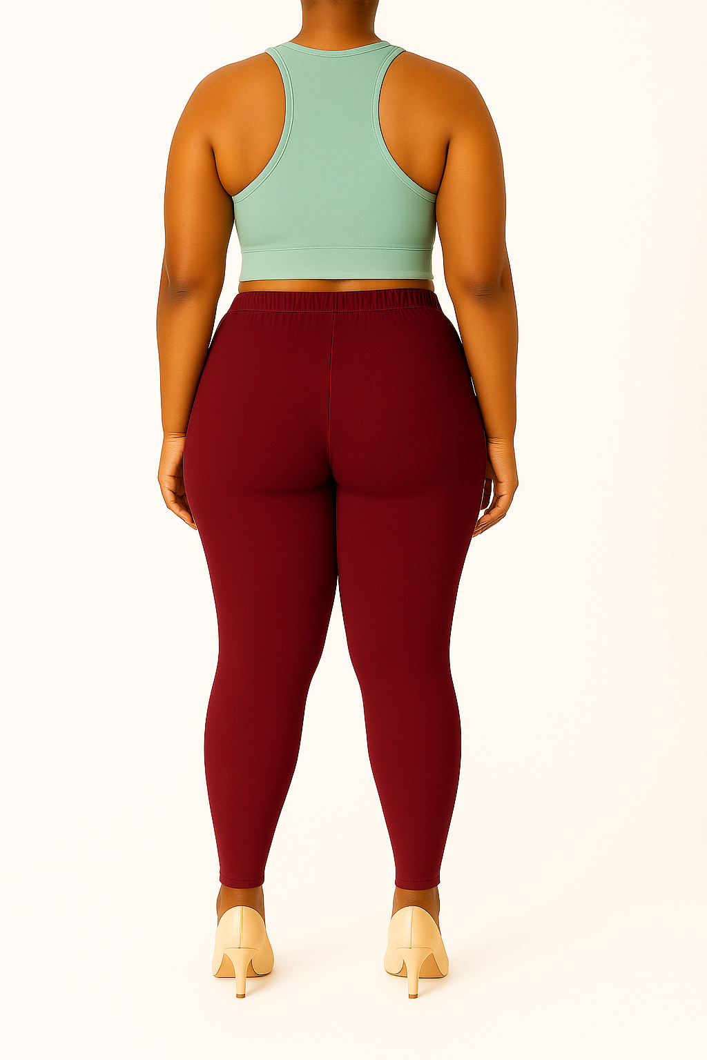 Maroon Women's Ankle Length Plus Size Stretchable Cotton Lycra Leggings