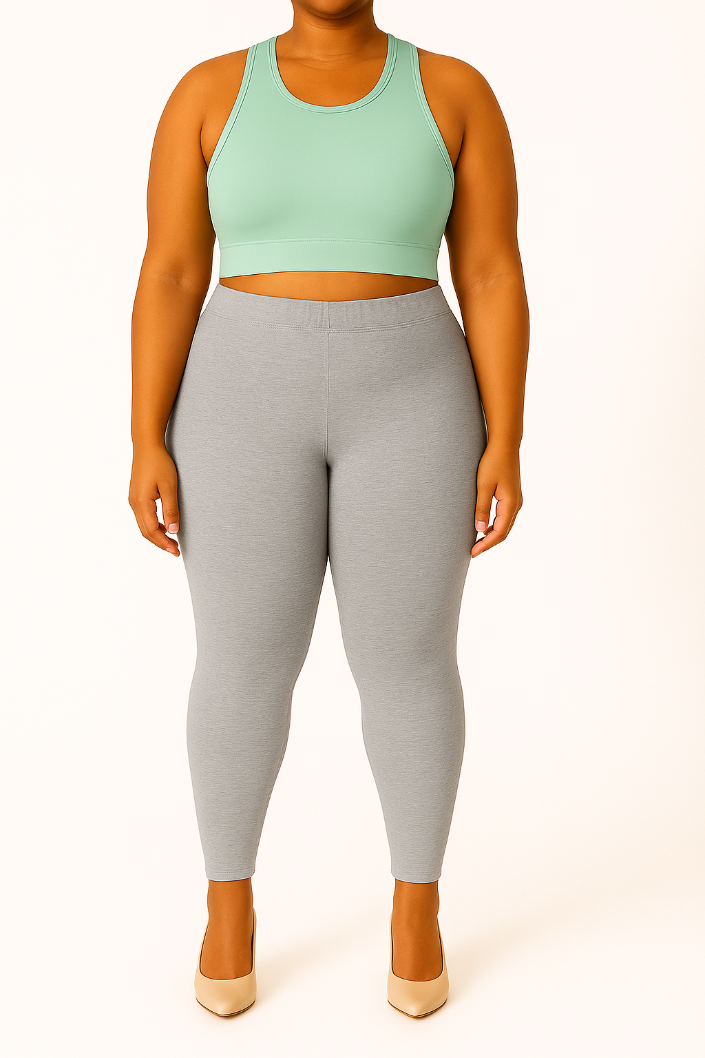 H. Grey Women's Ankle Length Plus Size Stretchable Cotton Lycra Leggings