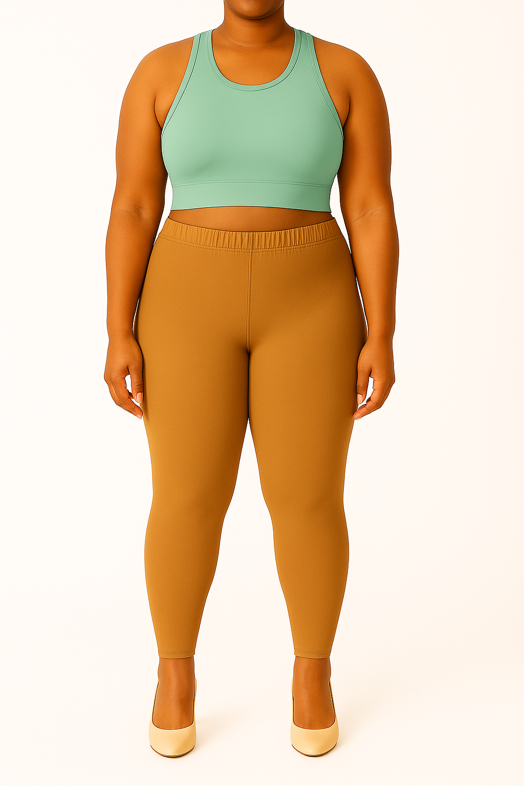 Indian Tan Women's Ankle Length Plus Size Stretchable Cotton Lycra Leggings