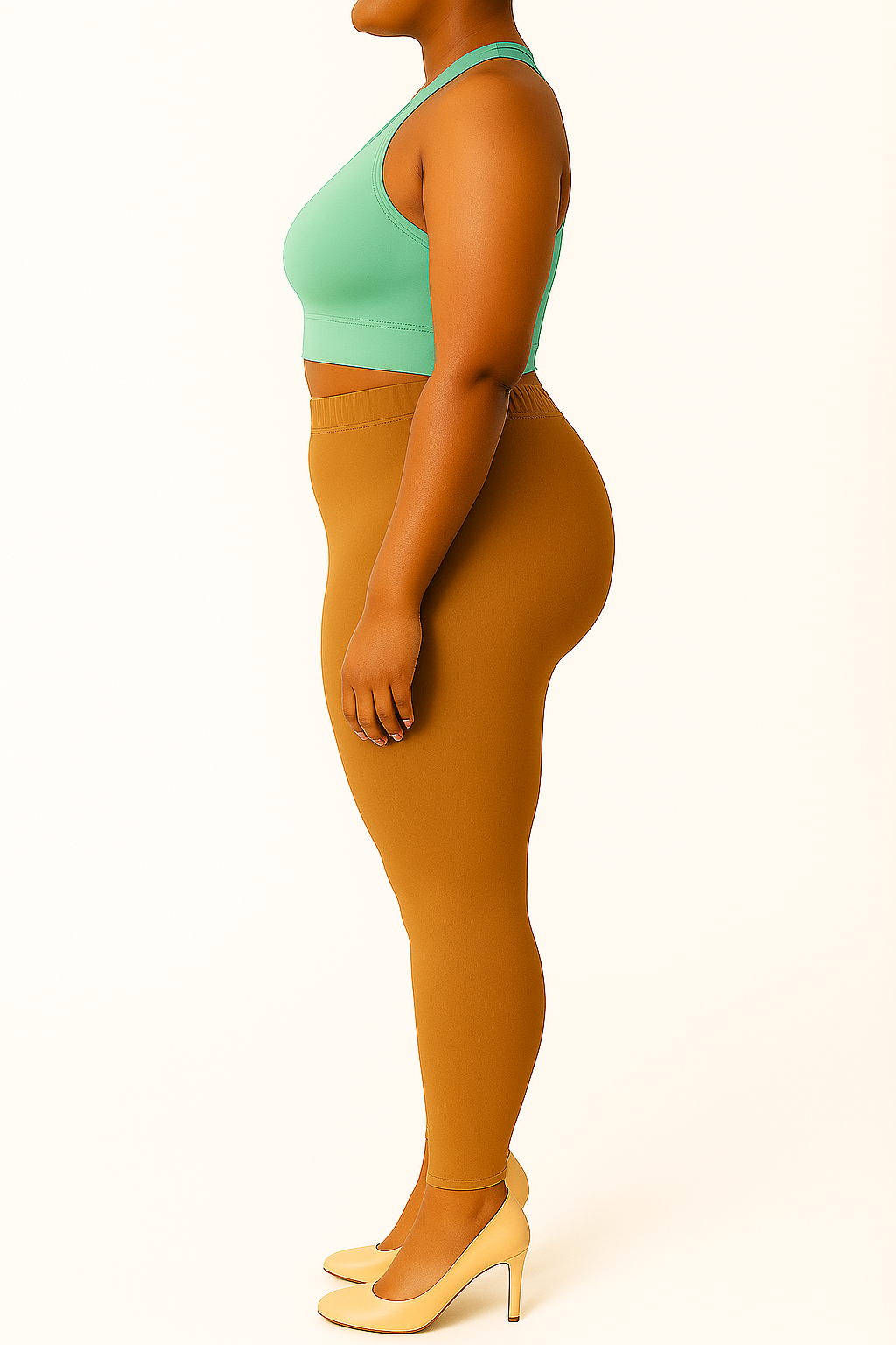 Indian Tan Women's Ankle Length Plus Size Stretchable Cotton Lycra Leggings