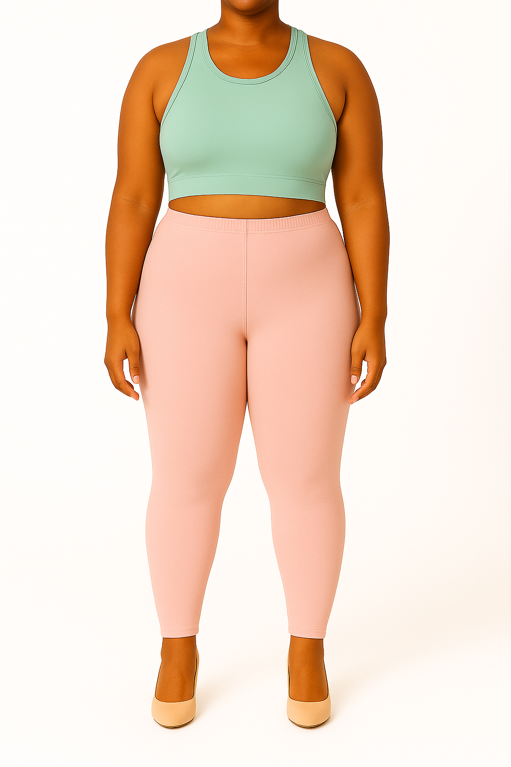 Rose Pink Women's Ankle Length Plus Size Stretchable Cotton Lycra Leggings