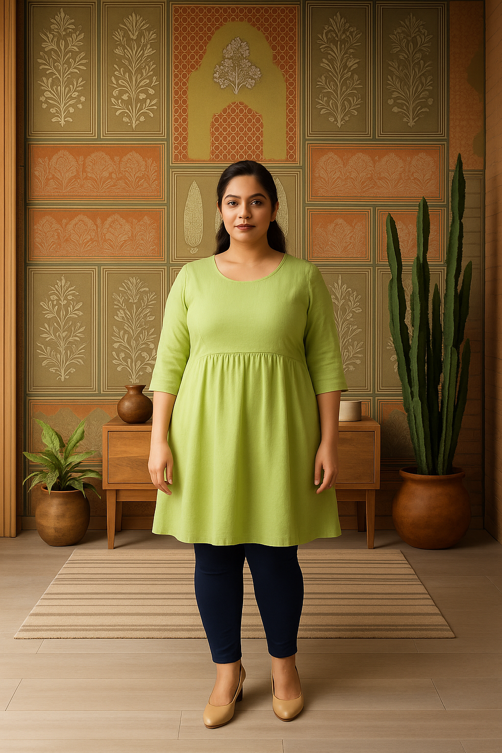 Royal Blue Women's Ankle Length Plus Size Stretchable Cotton Lycra Leggings