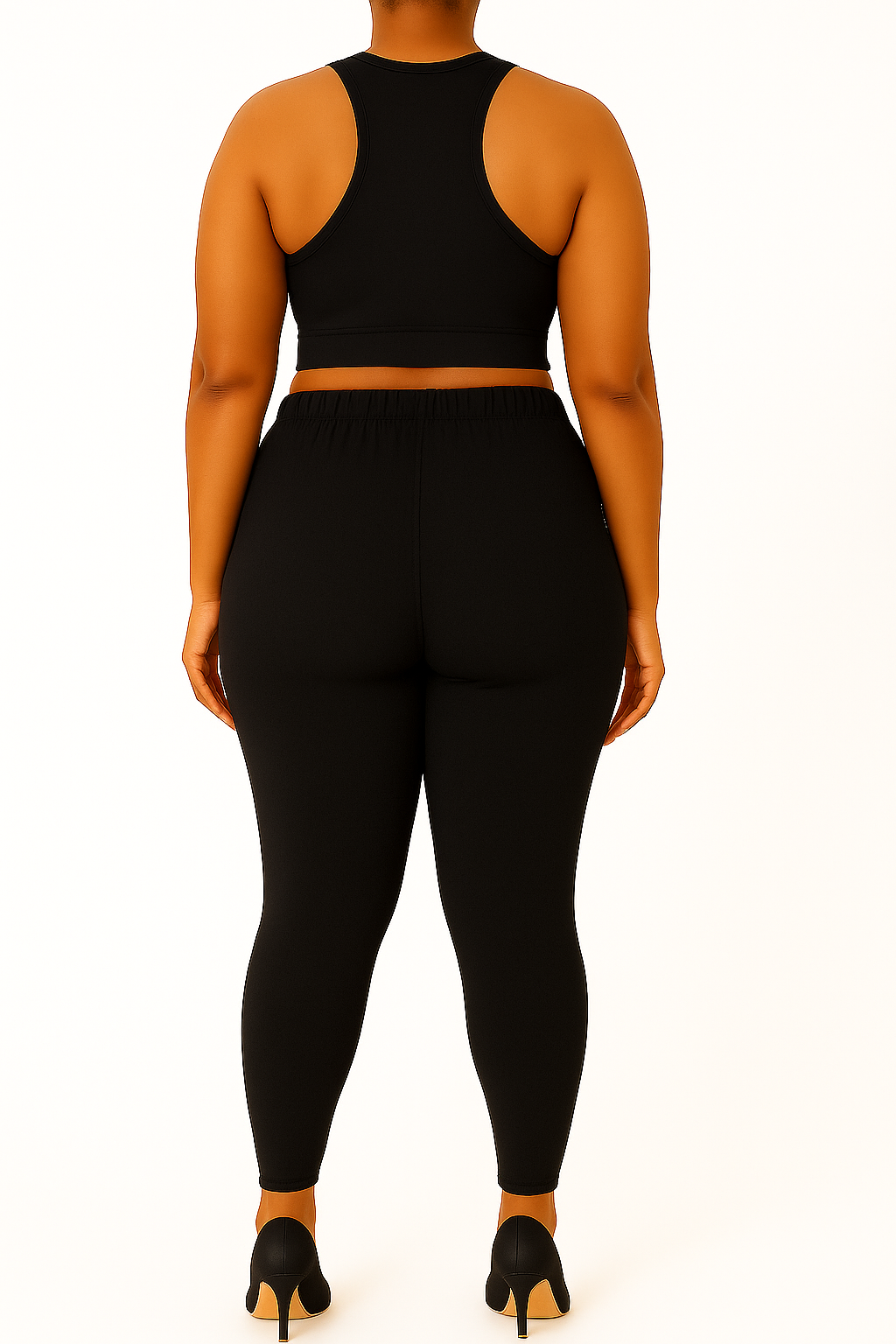 Black Women's Ankle Length Plus Size Stretchable Cotton Lycra Leggings