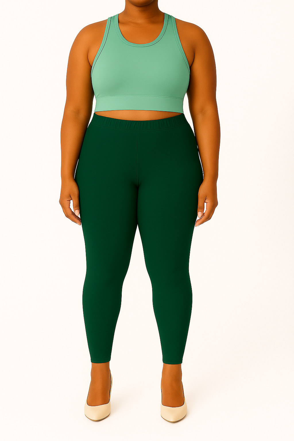 Teal Women's Ankle Length Plus Size Stretchable Cotton Lycra Leggings