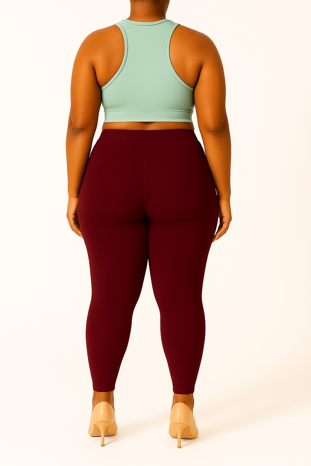 Light Maroon Women's Ankle Length Plus Size Stretchable Cotton Lycra Leggings