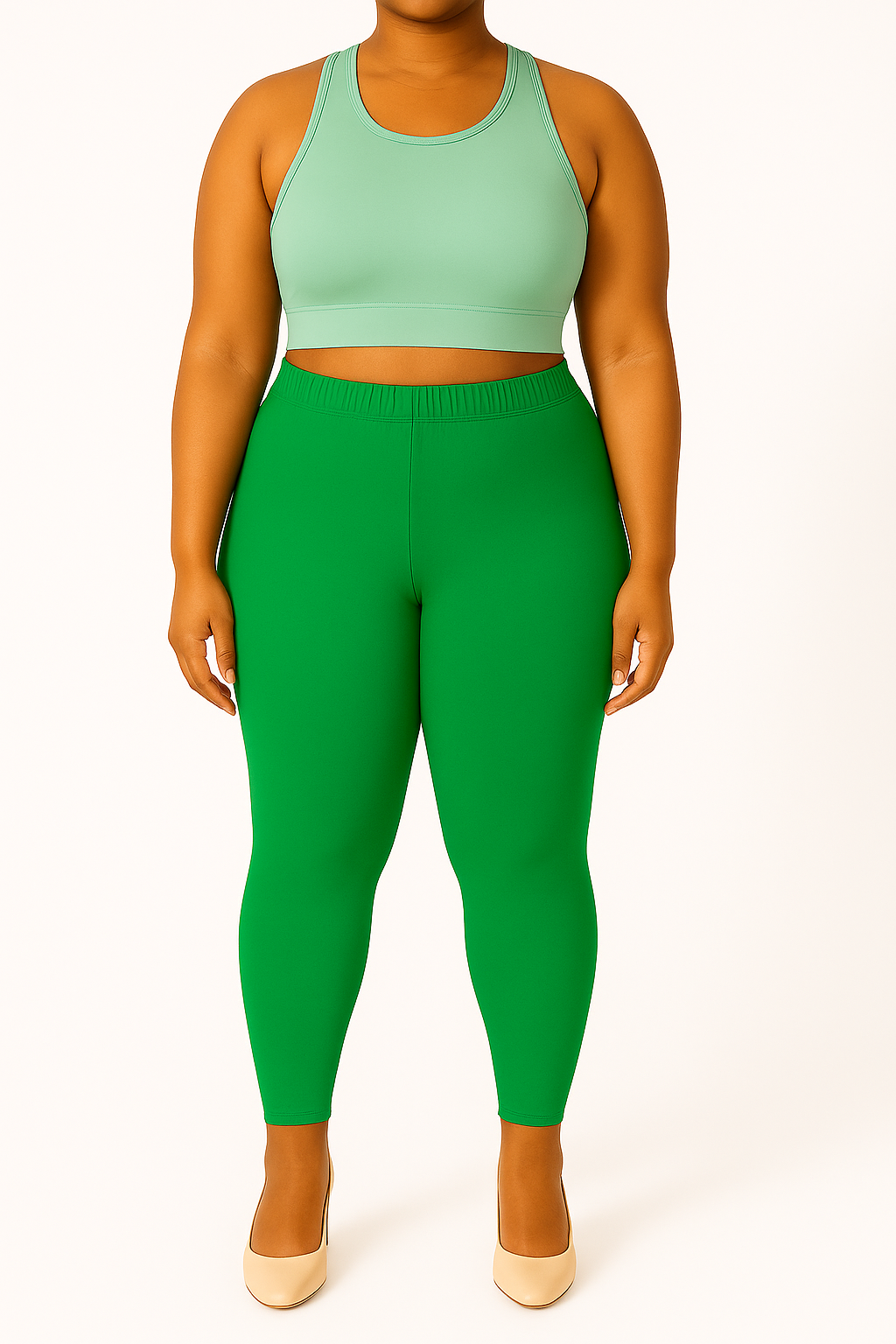 Emerald Green Women's Ankle Length Plus Size Stretchable Cotton Lycra Leggings
